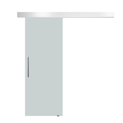 Glass Sliding Door Room Door with Handle Bar one-sided frosted 90 x 205 cm