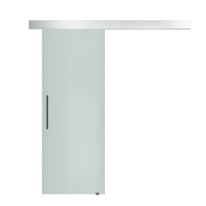 Glass Sliding Door Room Door with Handle Bar one-sided frosted 90 x 205 cm