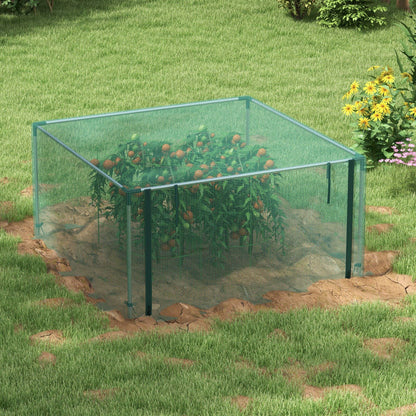 1.25 x 1.25 m Garden Net, Plant Protection Tent with Zippered Door, Insect Protection Net, Windproof Vegetable Net, Pest Protection Net for Garden, Balcony, Steel, Green