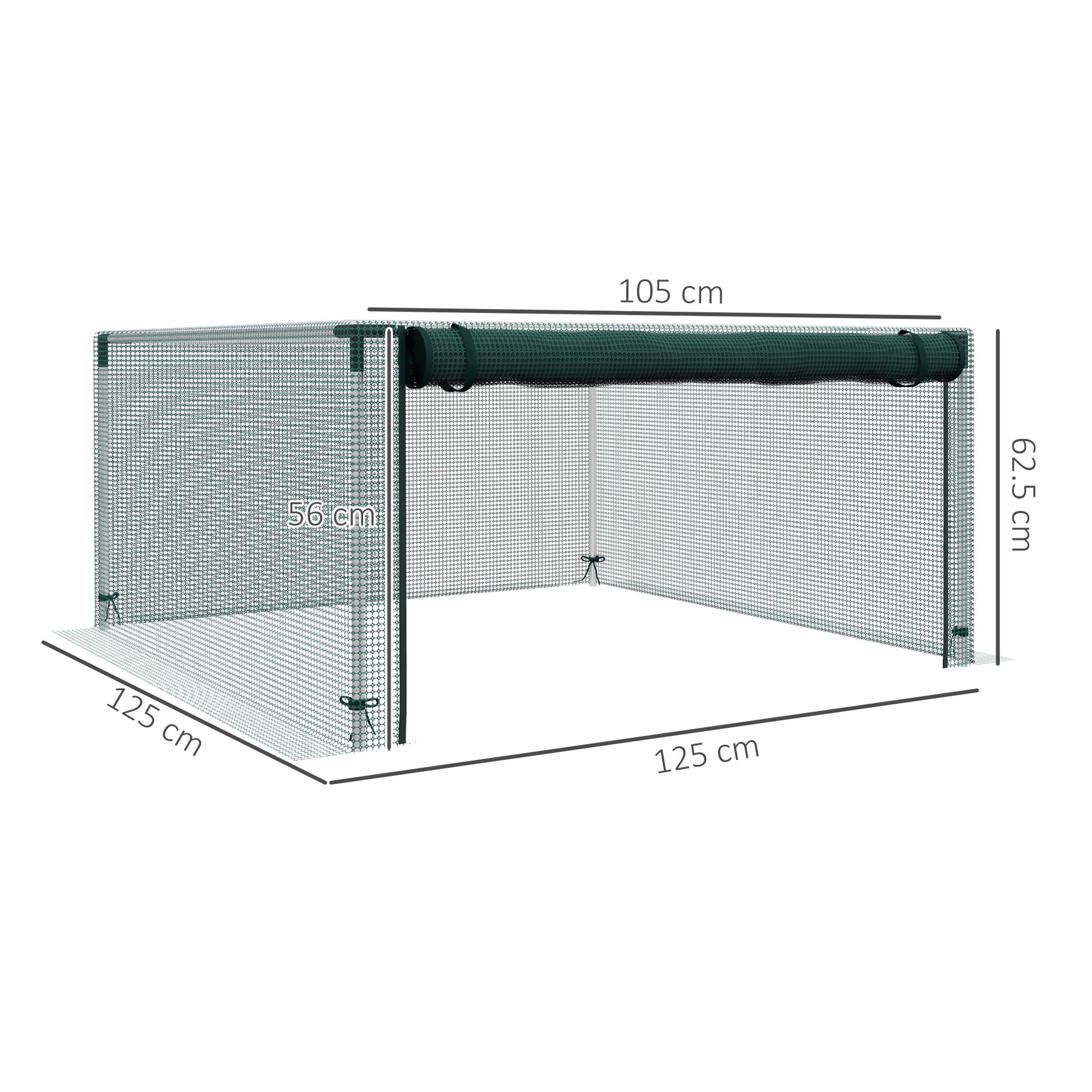 1.25 x 1.25 m Garden Net, Plant Protection Tent with Zippered Door, Insect Protection Net, Windproof Vegetable Net, Pest Protection Net for Garden, Balcony, Steel, Green