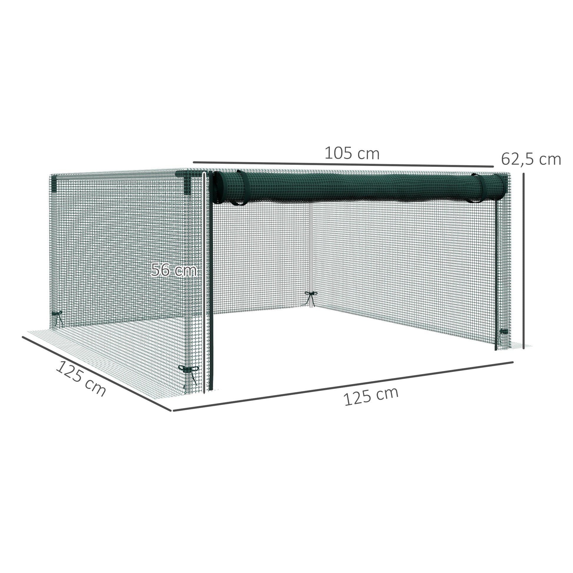 1.25 x 1.25 m Garden Net, Plant Protection Tent with Zippered Door, Insect Protection Net, Windproof Vegetable Net, Pest Protection Net for Garden, Balcony, Steel, Green