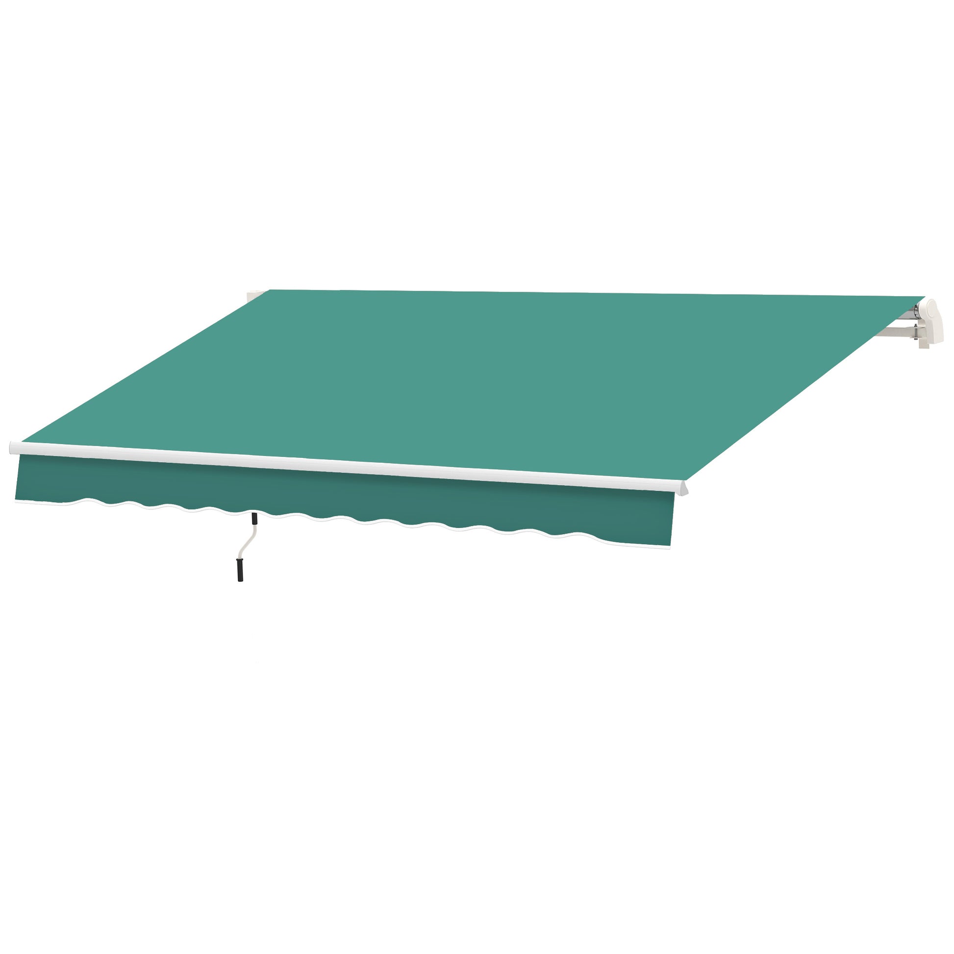 Retractable Manual Awning 3x2.5m Balcony Awning with Waterproof and Anti-UV Metal Crank Outdoor Roll-Up Awning for Garden Terrace Windows Green
