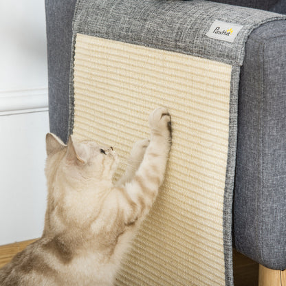 2-Pack Scratching Mat Sofa Scratch Guard Sisal Scratch Carpet for Cat Armchair Couch Cat Scratch Mat Grey 130 x 45 x 0.3 cm
