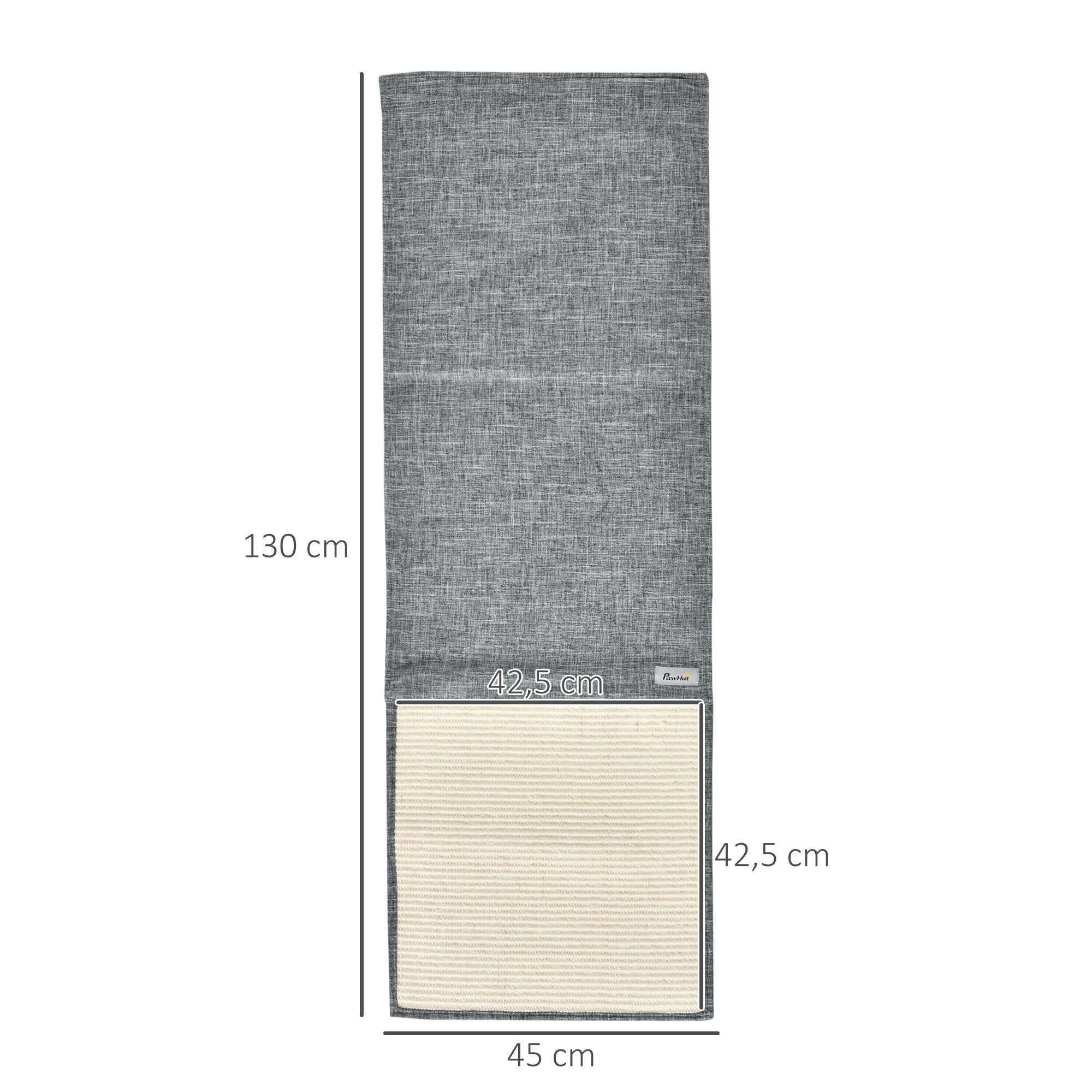 2-Pack Scratching Mat Sofa Scratch Guard Sisal Scratch Carpet for Cat Armchair Couch Cat Scratch Mat Grey 130 x 45 x 0.3 cm