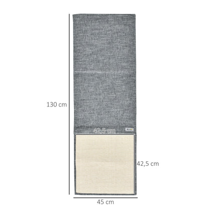 2-Pack Scratching Mat Sofa Scratch Guard Sisal Scratch Carpet for Cat Armchair Couch Cat Scratch Mat Grey 130 x 45 x 0.3 cm