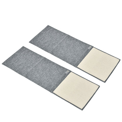 2-Pack Scratching Mat Sofa Scratch Guard Sisal Scratch Carpet for Cat Armchair Couch Cat Scratch Mat Grey 130 x 45 x 0.3 cm