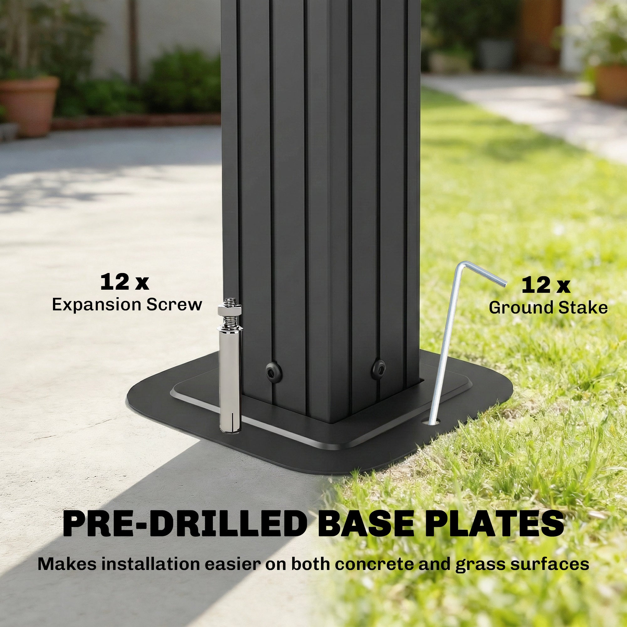 Grill Pavilion 2.5 x 1.5 m (approx. 8.2 x 4.9 ft) — Waterproof Double Polycarbonate Roof BBQ Canopy with Side Shelves, Aluminum Frame, UV-Resistant, Brown