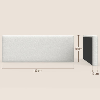 Linen-Effect Padded Floating Headboard, 63 x 24 in (Cream)