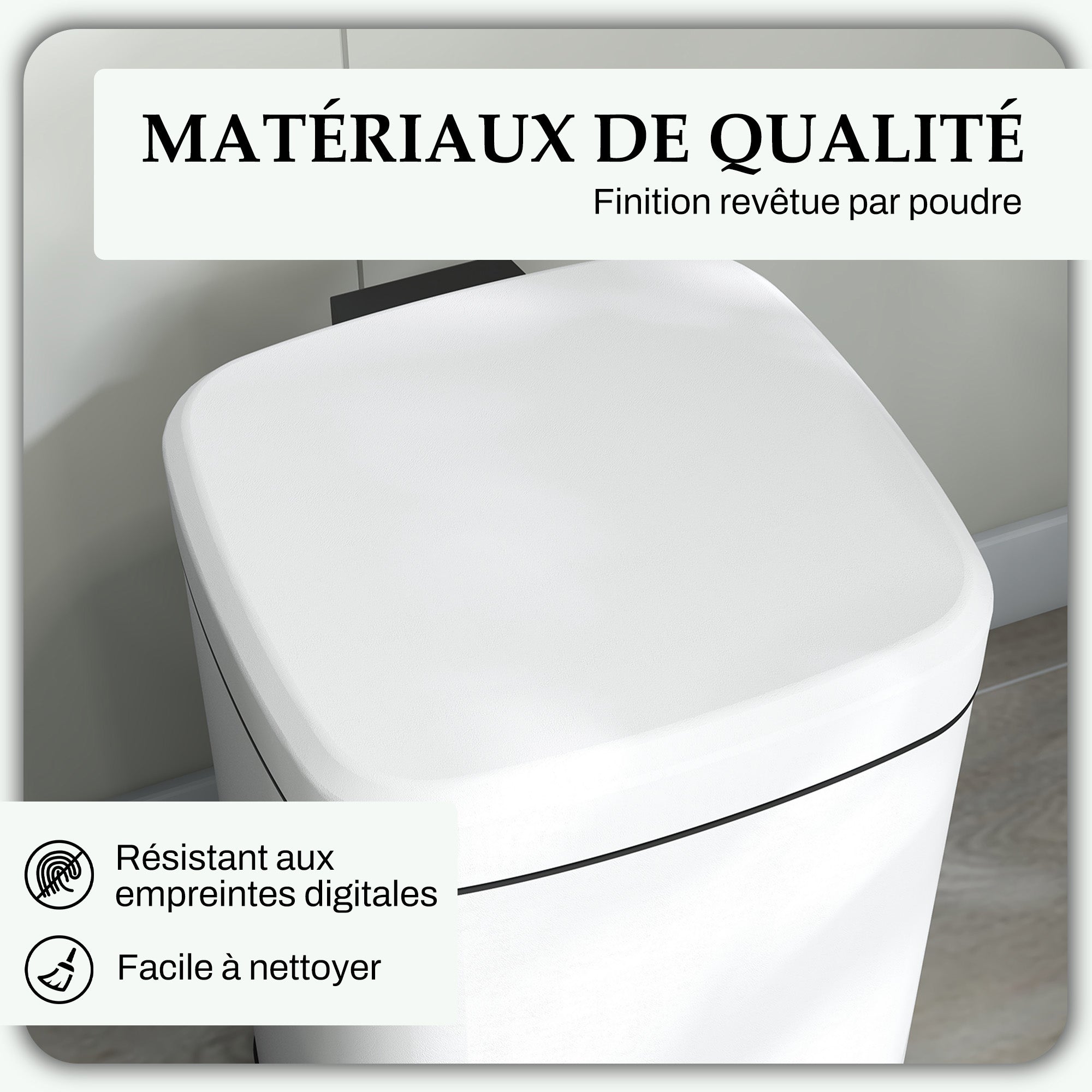 20L Kitchen Bin Pedal Bin Stainless Steel with Soft-Close Lid, Compact, Removable Inner Bucket, 28L x 35W x 45H cm, White