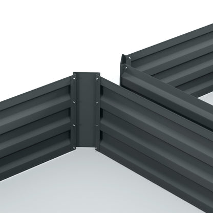 2 Piece Raised Bed Steel, Plant Bed Cold Frame Garden Bed Planter Box Stackable, Plant Pot Planter 100x100x30cm for Garden Balcony Terrace, Vegetable Bed for Flowers, Plants