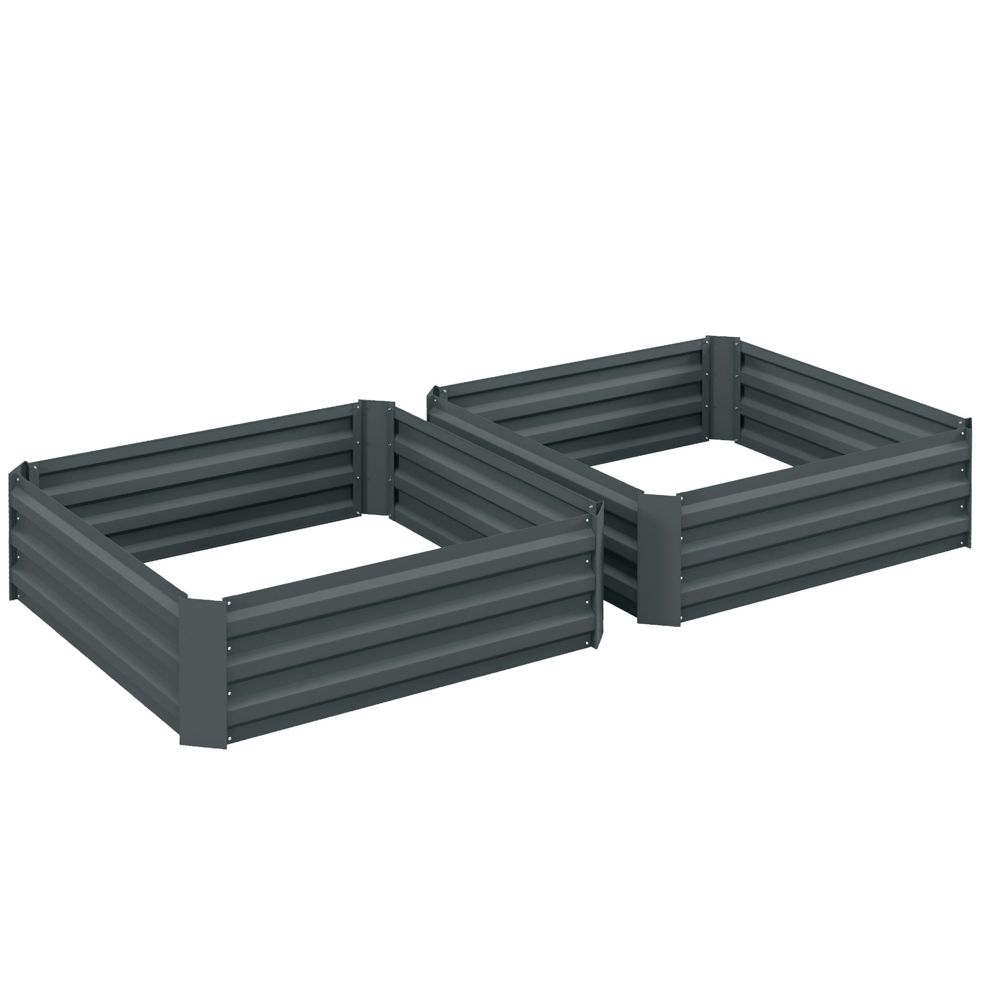 2 Piece Raised Bed Steel, Plant Bed Cold Frame Garden Bed Planter Box Stackable, Plant Pot Planter 100x100x30cm for Garden Balcony Terrace, Vegetable Bed for Flowers, Plants