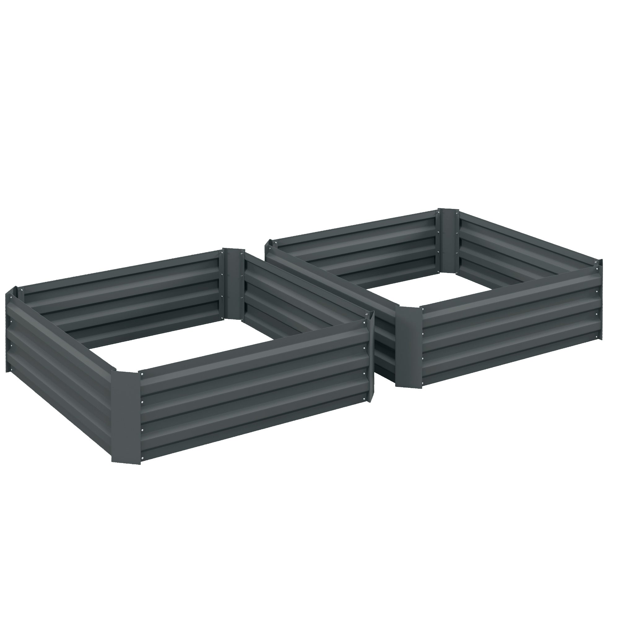 2 Piece Raised Bed Steel, Plant Bed Cold Frame Garden Bed Planter Box Stackable, Plant Pot Planter 100x100x30cm for Garden Balcony Terrace, Vegetable Bed for Flowers, Plants