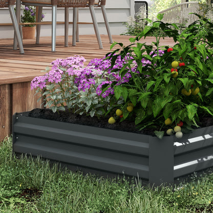 2 Piece Raised Bed Steel, Plant Bed Cold Frame Garden Bed Planter Box Stackable, Plant Pot Planter 100x100x30cm for Garden Balcony Terrace, Vegetable Bed for Flowers, Plants