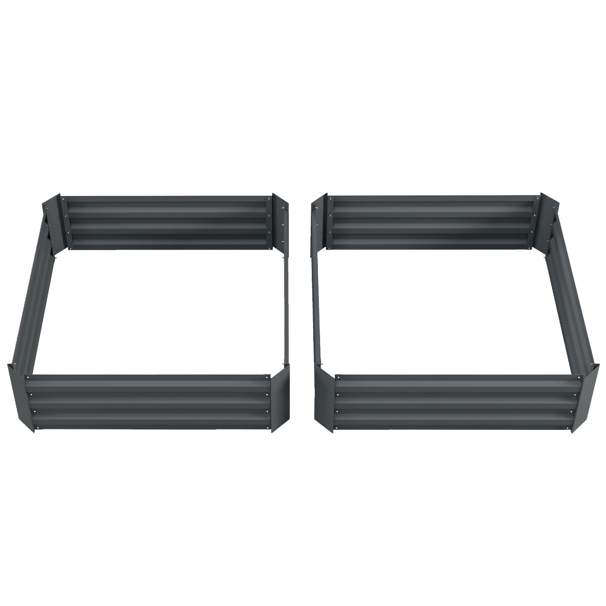 2 Piece Raised Bed Steel, Plant Bed Cold Frame Garden Bed Planter Box Stackable, Plant Pot Planter 100x100x30cm for Garden Balcony Terrace, Vegetable Bed for Flowers, Plants