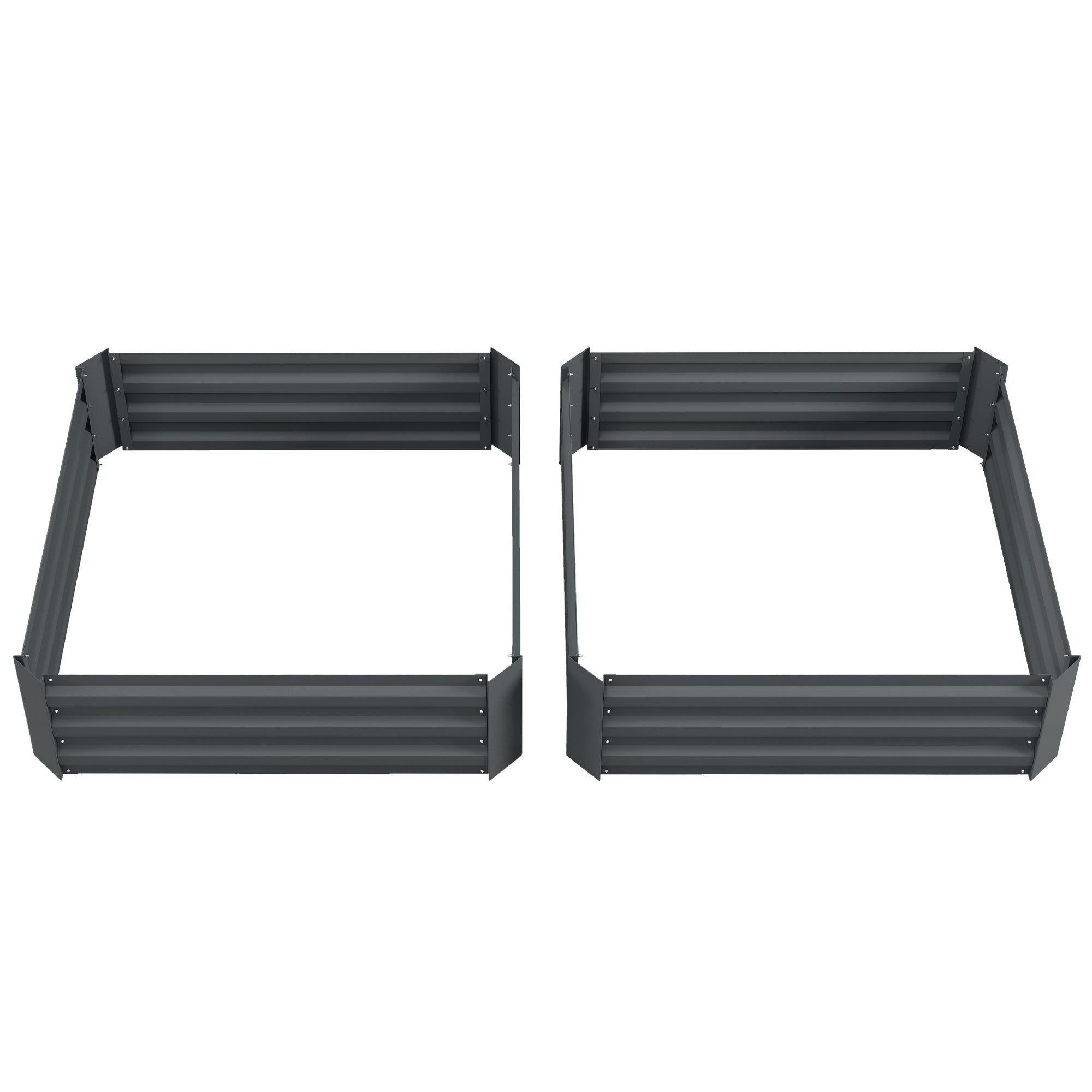 2 Piece Raised Bed Steel, Plant Bed Cold Frame Garden Bed Planter Box Stackable, Plant Pot Planter 100x100x30cm for Garden Balcony Terrace, Vegetable Bed for Flowers, Plants