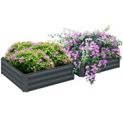 2 Piece Raised Bed Steel, Plant Bed Cold Frame Garden Bed Planter Box Stackable, Plant Pot Planter 100x100x30cm for Garden Balcony Terrace, Vegetable Bed for Flowers, Plants