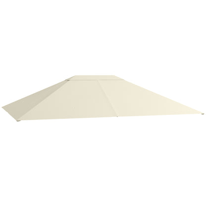 Replacement Canopy Cover for Gazebo Garden Tent Roof Polyester Fabric High Density 180 g/m² Anti-UV 3 x 4 m Cream