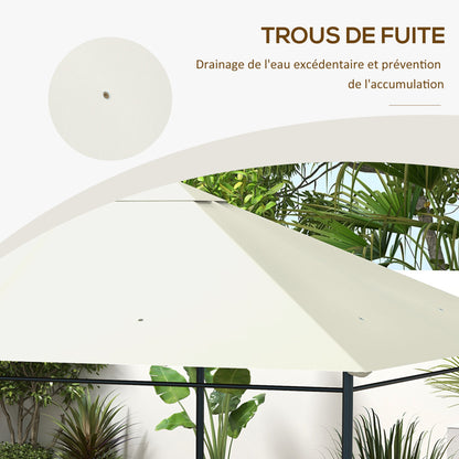 Replacement Canopy Cover for Gazebo Garden Tent Roof Polyester Fabric High Density 180 g/m² Anti-UV 3 x 4 m Cream