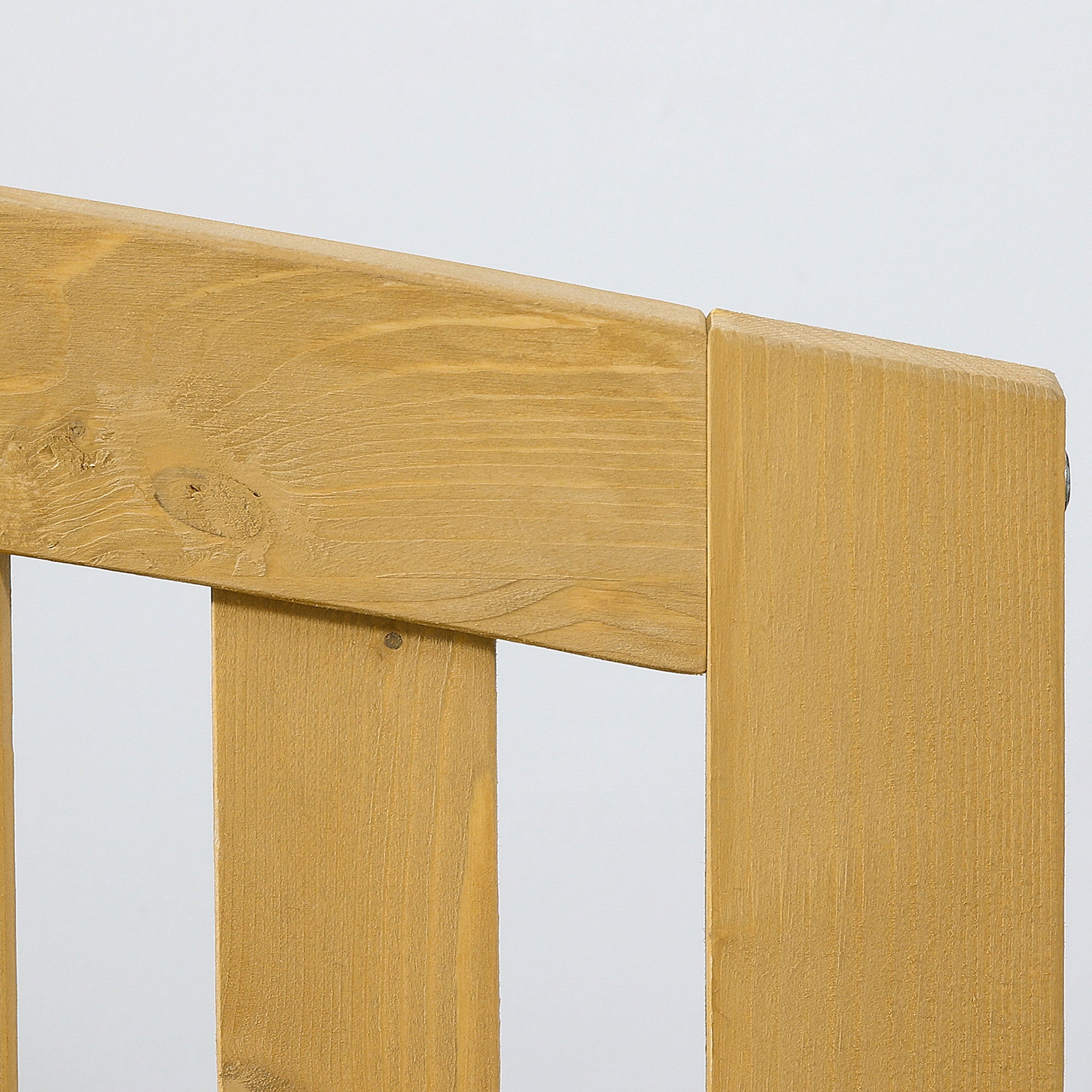 2-Seater Garden Bench Outdoor Wooden Slatted Bench with Backrest and Armrests for Patio Terrace 143x51x85 cm Natural