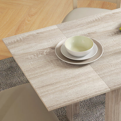 Folding Table for 4 People max Waterproof and Scratch-Resistant, Foldable Chipboard Table, 140x70x75 cm, Oak Color