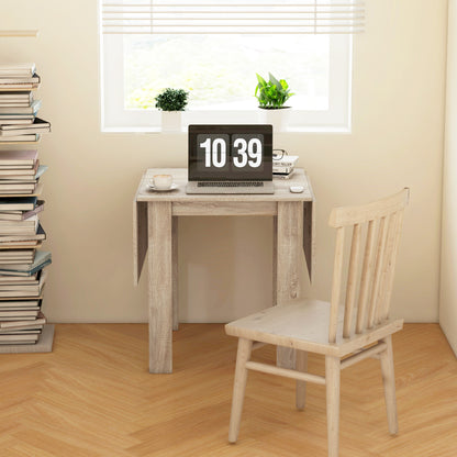 Folding Table for 4 People max Waterproof and Scratch-Resistant, Foldable Chipboard Table, 140x70x75 cm, Oak Color