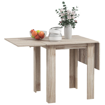 Folding Table for 4 People max Waterproof and Scratch-Resistant, Foldable Chipboard Table, 140x70x75 cm, Oak Color