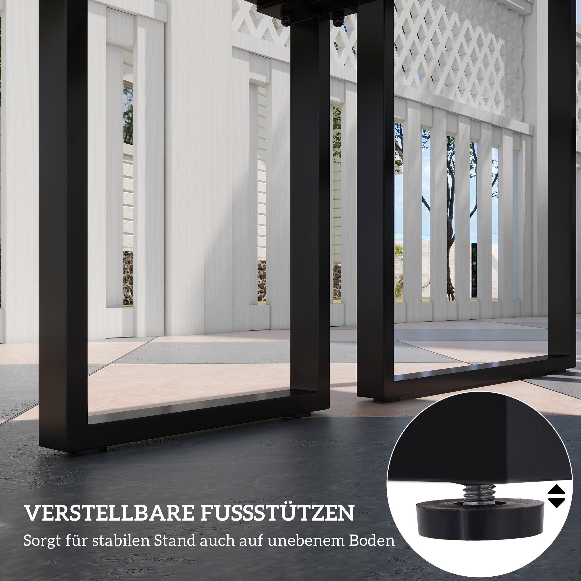 Outdoor Furniture Set 3-piece Seating Group Garden Furniture 1 x Table 2 x Bench Metal Black 110 x 55 x 70 cm