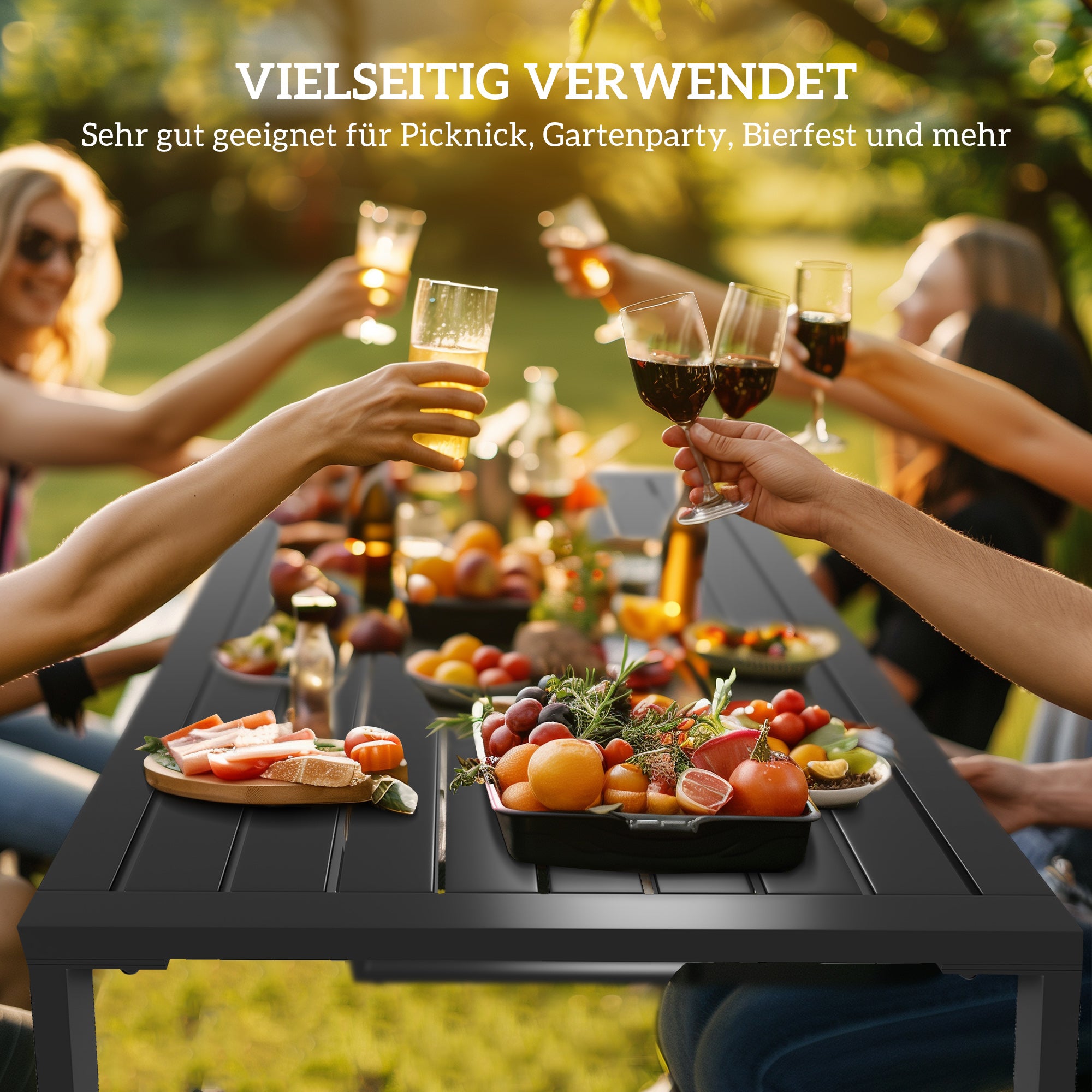 Outdoor Furniture Set 3-piece Seating Group Garden Furniture 1 x Table 2 x Bench Metal Black 110 x 55 x 70 cm
