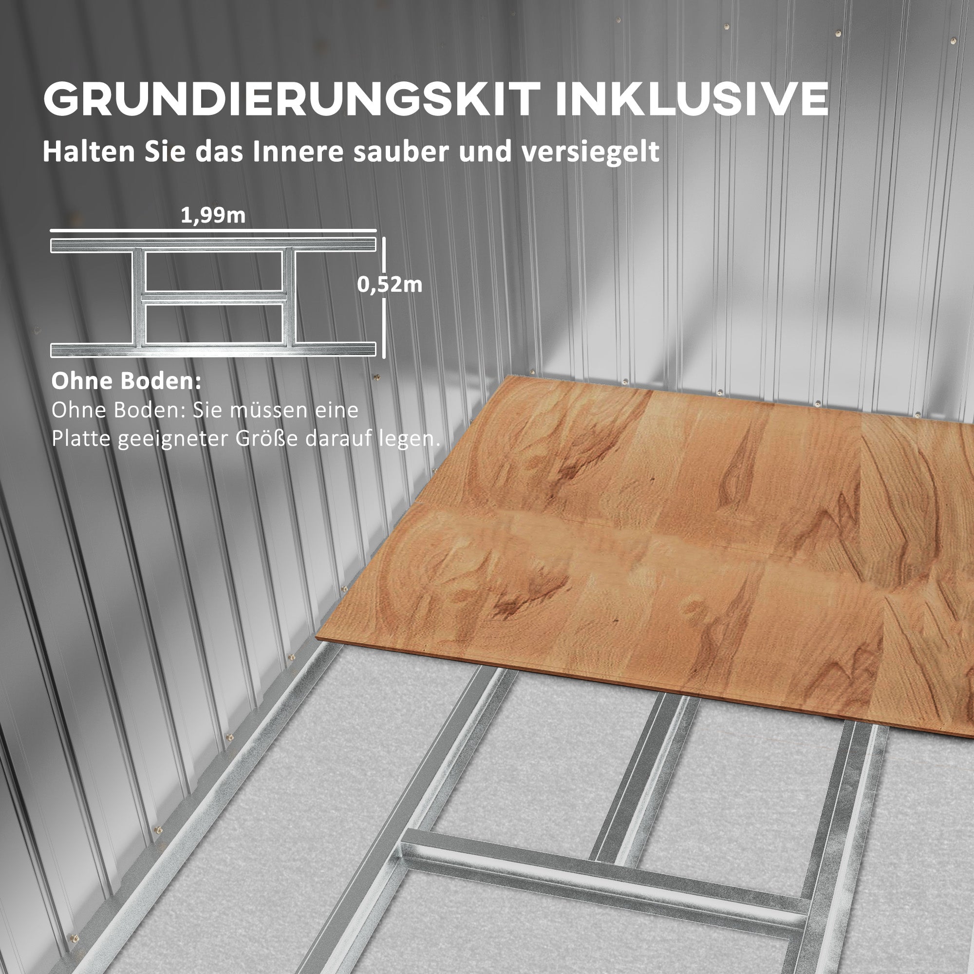 Tool Shed 2.42 m², Garden House with Ventilation Window, Sliding Door, Foundation, 213 x 130 x 159/172 cm, Tool Shed Made of Galvanized Steel, Weatherproof, for Garden, Green