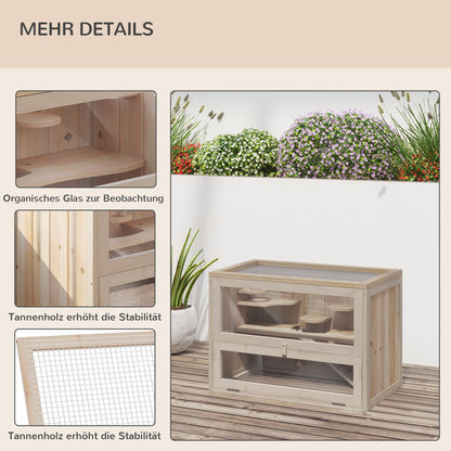 Small Animal Cage Wooden 60 x 35 x 42 cm