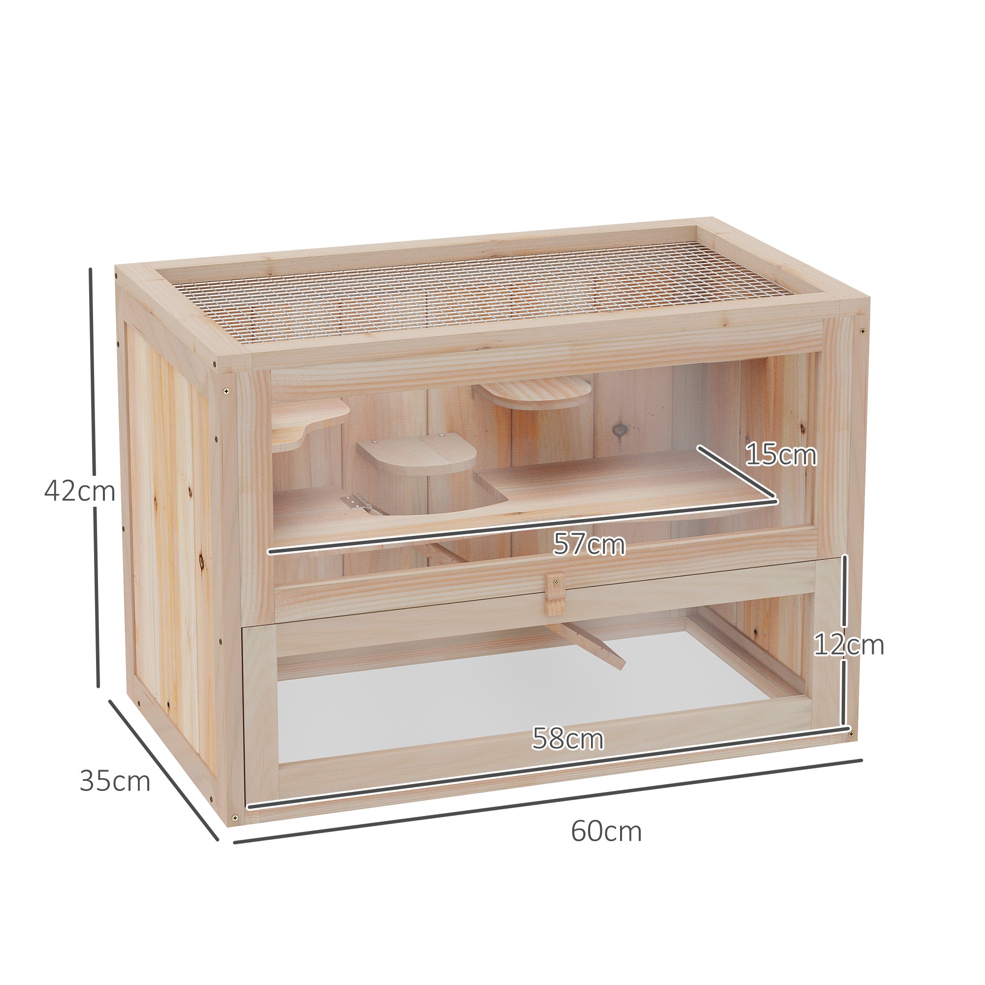 Small Animal Cage Wooden 60 x 35 x 42 cm
