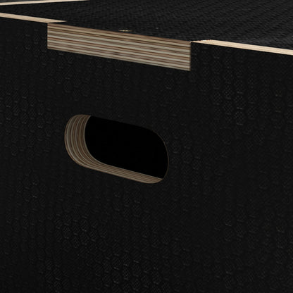 SPORTNOW Plyometric Jump Box Plyo Box with 3 Different Heights Strength Training at Home Office Gym CrossFit Load 120 kg 61x51x41 cm Black