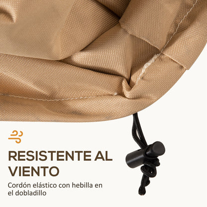 Garden Furniture Cover 275x208x78 Oxford 600D Waterproof Sofa Table Cover with 4 Ventilations 5 Handles and Beige Drawstring