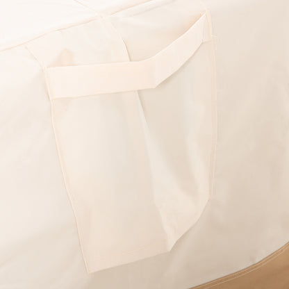 Garden Furniture Cover 275x208x78 Oxford 600D Waterproof Sofa Table Cover with 4 Ventilations 5 Handles and Beige Drawstring