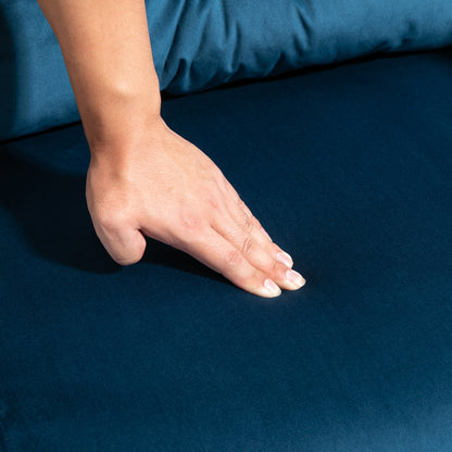 Sleeper Chair, Folding Bed with Bed Function, Recliner Chair with Back Pillow, Upholstered Sofa with Adjustable Backrest, Velvet Look, 63 x 73 x 81 cm, Blue