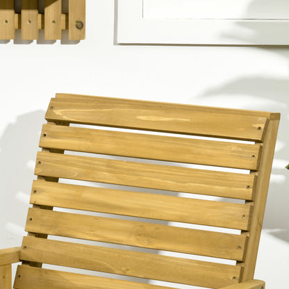 Rocking Chair Rocking Chair with Armrest Garden Chair Relax Chair for Balcony, Terrace, Weight Capacity up to 130 kg, Pine Wood, Light Brown 64 x 86 x 85 cm