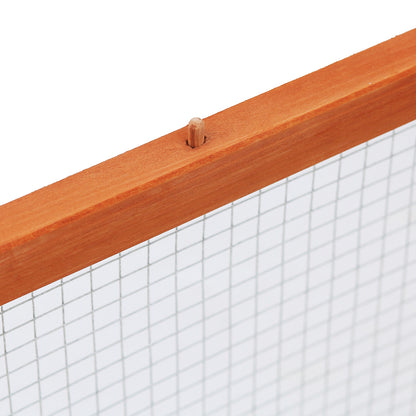 Small Animal Hutch, Small Animal Enclosure, Outdoor Playpen, Small Animal Cage with Door, Guinea Pig Hutch, Wooden Pet House, Natural 181 x 100 x 48 cm