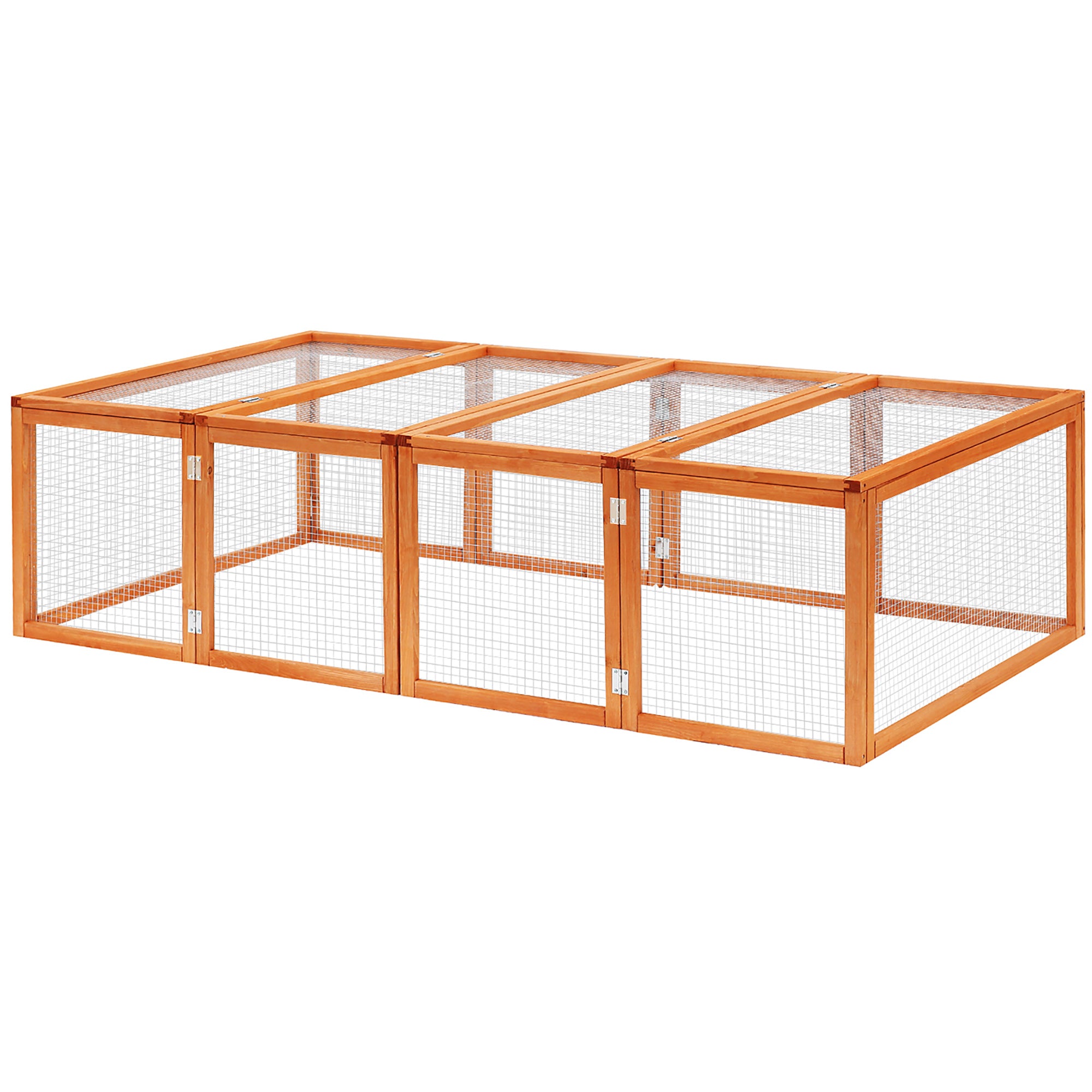 Small Animal Hutch, Small Animal Enclosure, Outdoor Playpen, Small Animal Cage with Door, Guinea Pig Hutch, Wooden Pet House, Natural 181 x 100 x 48 cm