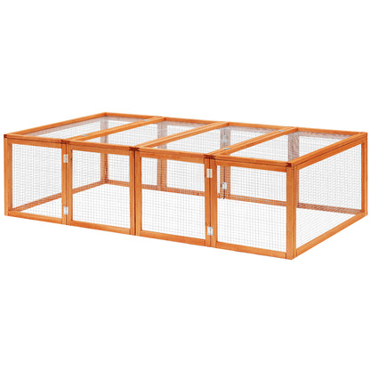 Small Animal Hutch, Small Animal Enclosure, Outdoor Playpen, Small Animal Cage with Door, Guinea Pig Hutch, Wooden Pet House, Natural 181 x 100 x 48 cm