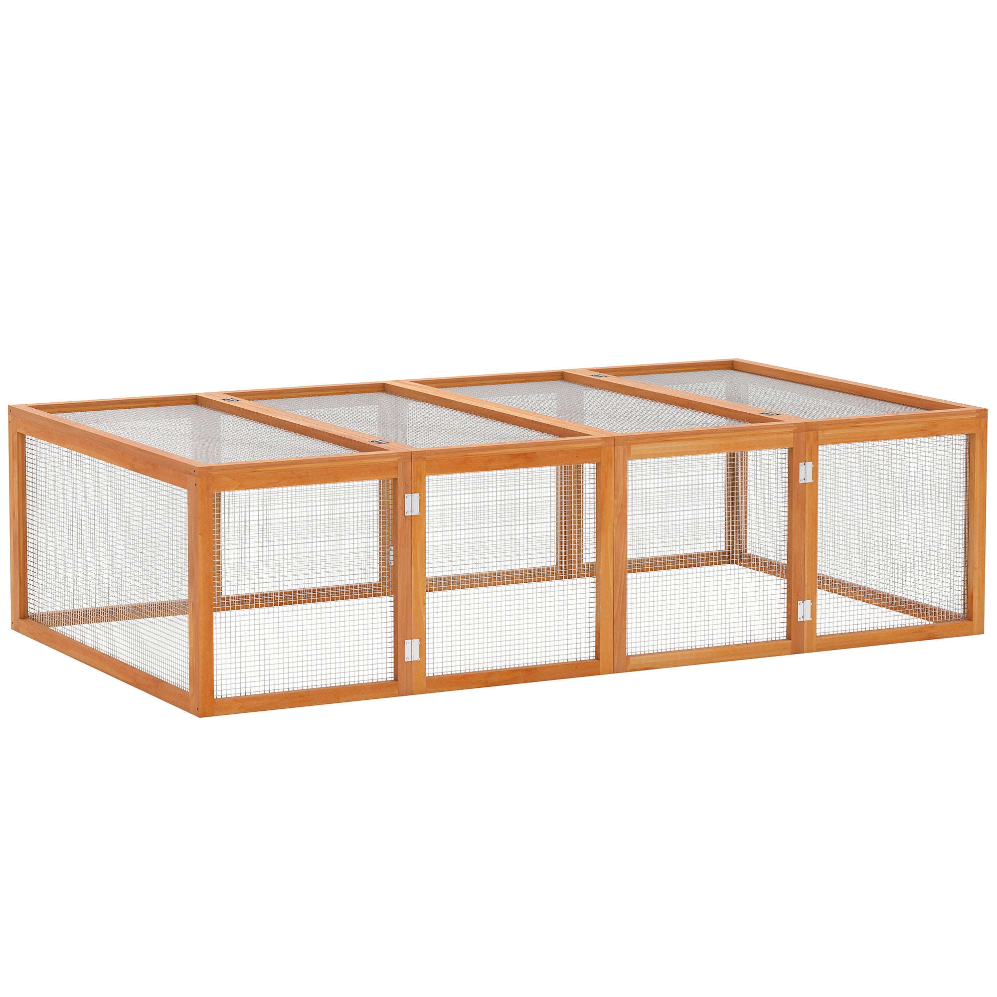 Small Animal Hutch, Small Animal Enclosure, Outdoor Playpen, Small Animal Cage with Door, Guinea Pig Hutch, Wooden Pet House, Natural 181 x 100 x 48 cm