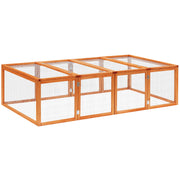Small Animal Hutch, Small Animal Enclosure, Outdoor Playpen, Small Animal Cage with Door, Guinea Pig Hutch, Wooden Pet House, Natural 181 x 100 x 48 cm