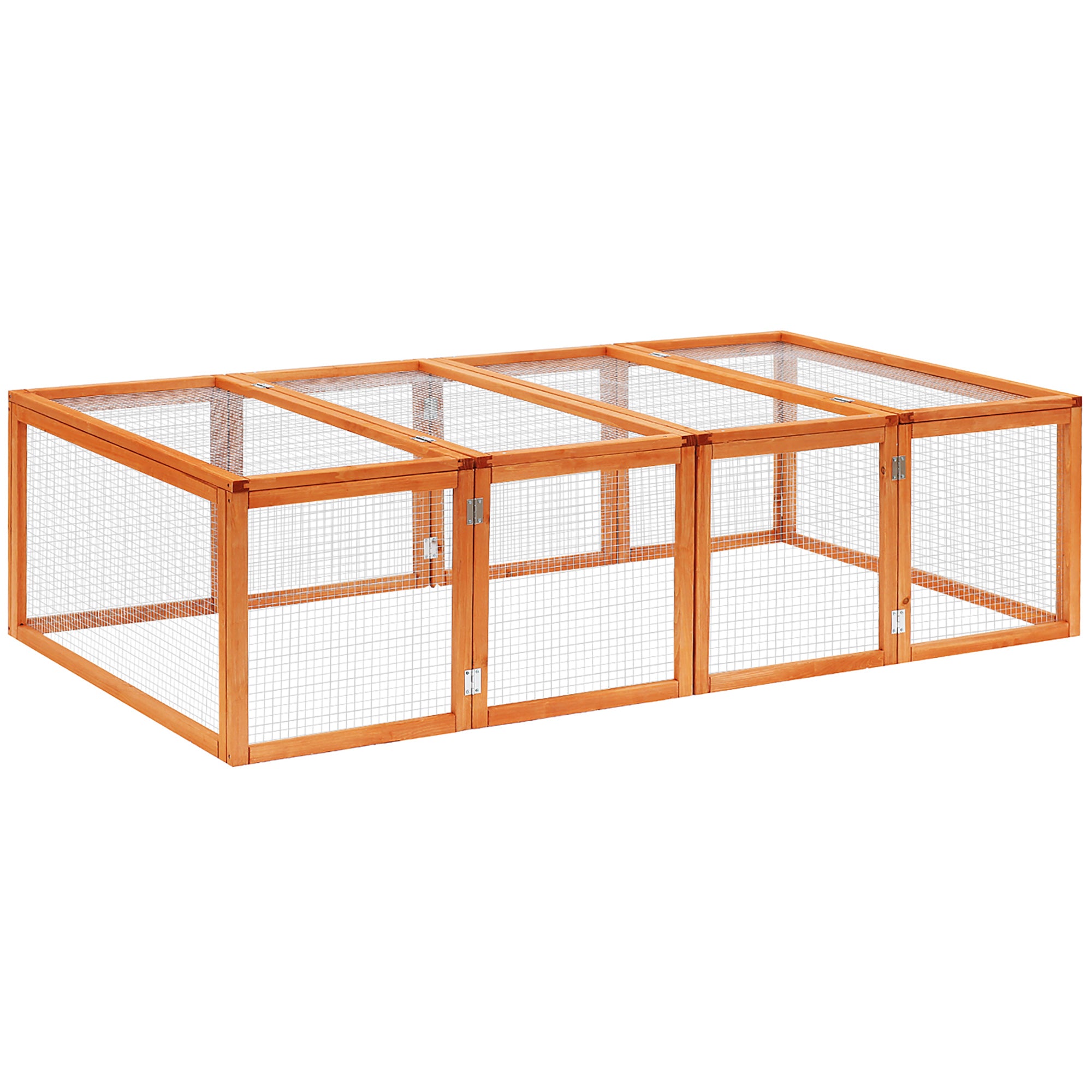 Small Animal Hutch, Small Animal Enclosure, Outdoor Playpen, Small Animal Cage with Door, Guinea Pig Hutch, Wooden Pet House, Natural 181 x 100 x 48 cm