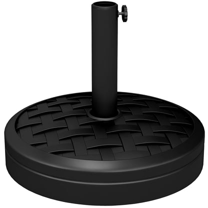 40 lbs Umbrella Base with Swivel Crank and Woven Design, Metal, HDPE, and Cement Stand, for Umbrella Poles Ø38/48 mm, Ø45x36 cm, Black