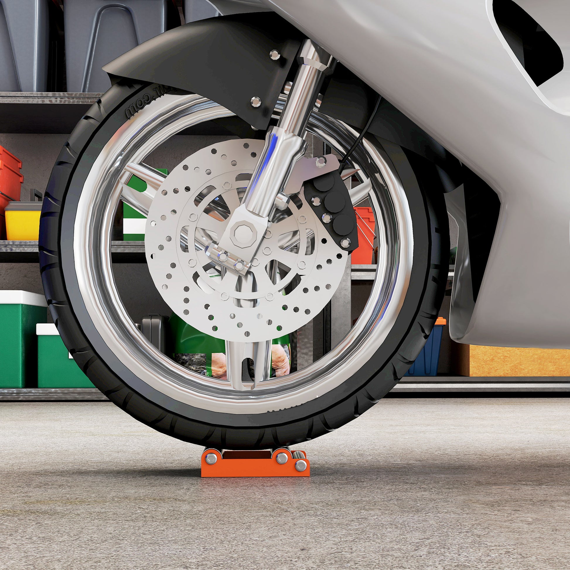 Motorcycle Wheel Cleaning Stand Roll Stand Wheel Swivel Aid Rear Tire Cleaning Aid Chain Care for Tire Cleaning & Chain Lubrication GRoller Bike <485 lb & Tire Width <180 mm Orange