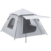 Pop-up Tent for 2-3 People Portable Lightweight Waterproof Camping Tent 2000 mm UV50+ Protection Camping Tent with Window 210x210x150 cm Silver