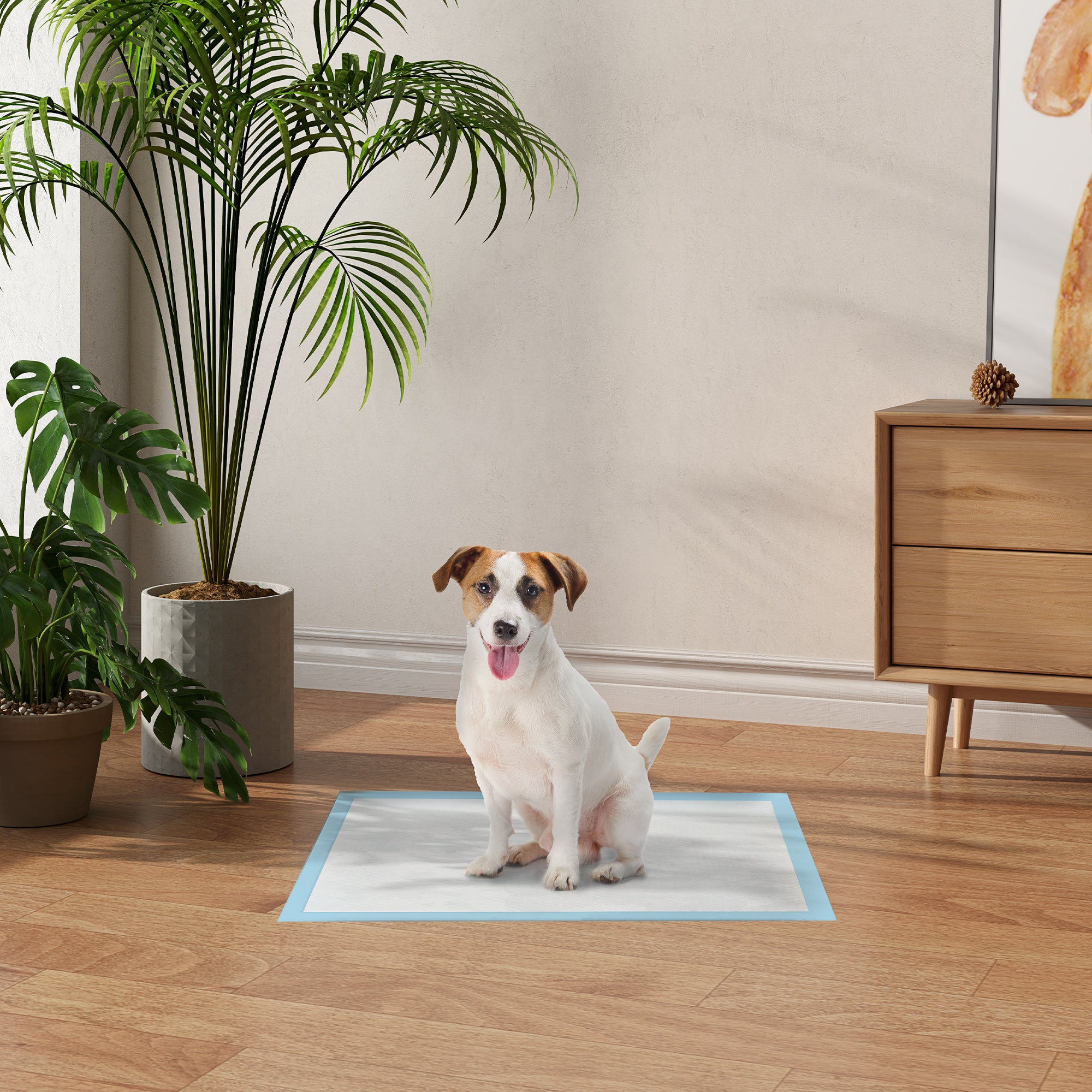 Dog Pads 100 Pack 45x60 cm Pet Training Pads 6-Layer Design with Quick-Drying Leak-Proof Surface Blue