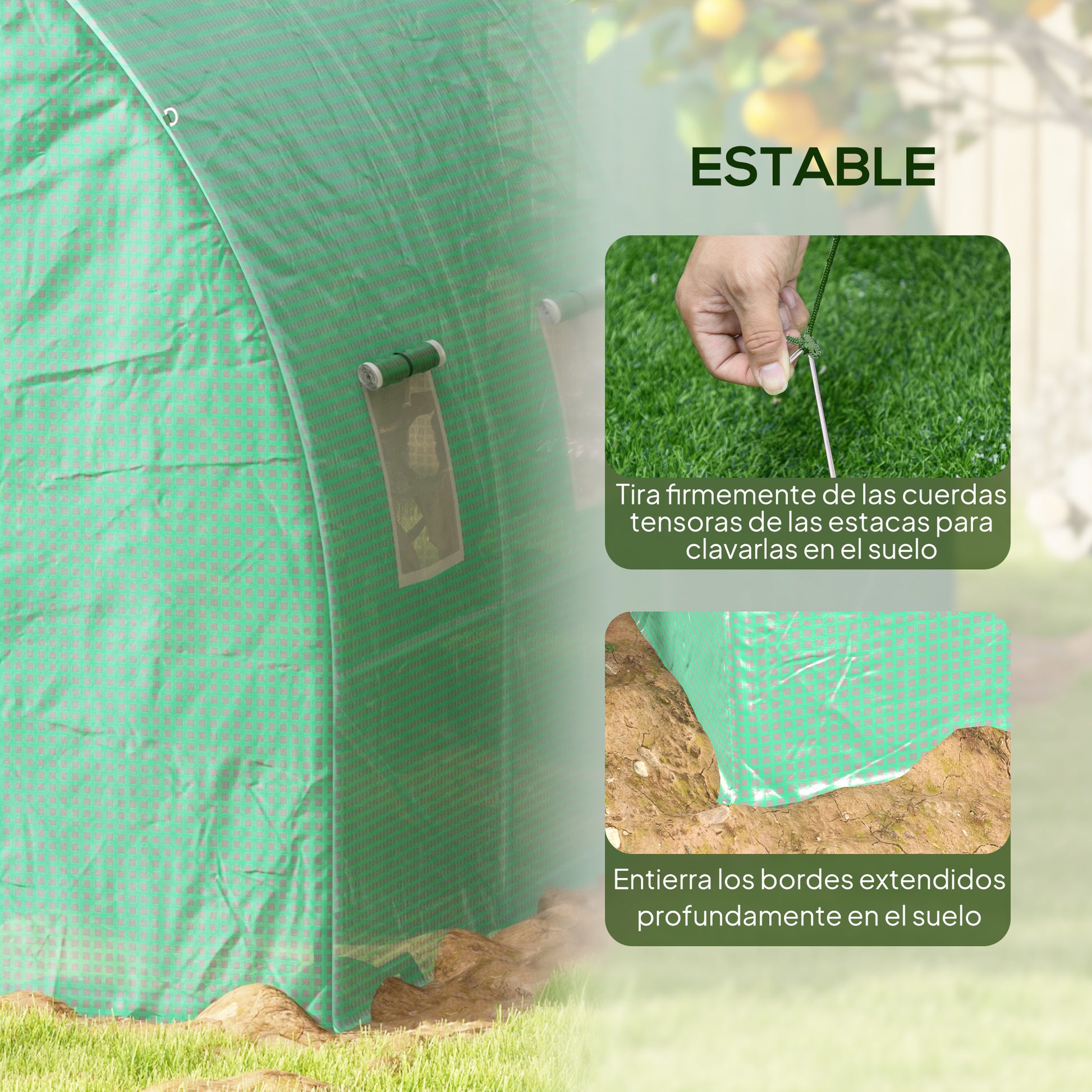 6x3x2 m Outdoor Greenhouse Tunnel Greenhouse with Integrated Irrigation System 12 Mesh Windows and 1 Roll-Up Door Green Patio Garden Greenhouse