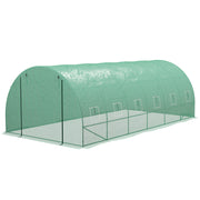 6x3x2 m Outdoor Greenhouse Tunnel Greenhouse with Integrated Irrigation System 12 Mesh Windows and 1 Roll-Up Door Green Patio Garden Greenhouse