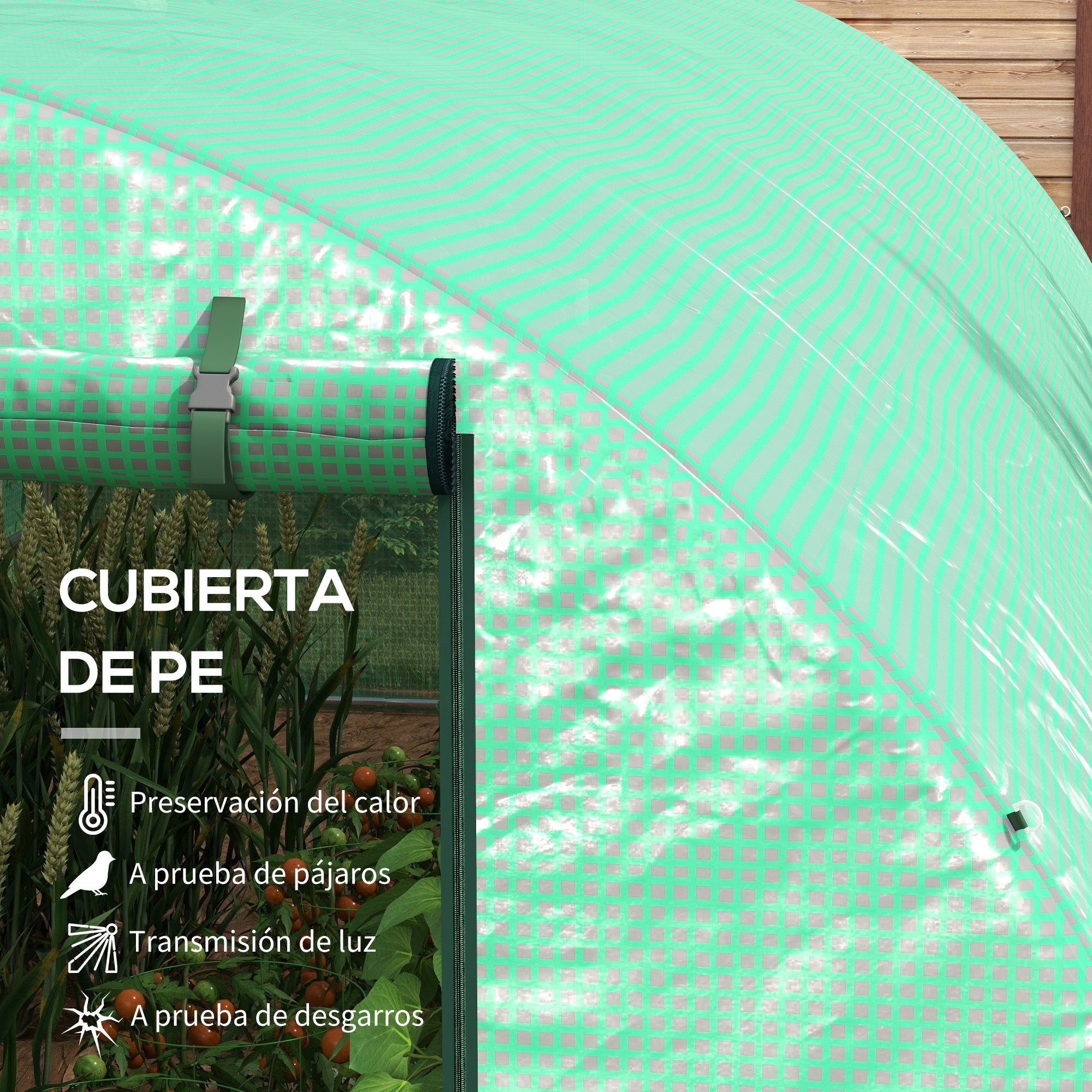 6x3x2 m Outdoor Greenhouse Tunnel Greenhouse with Integrated Irrigation System 12 Mesh Windows and 1 Roll-Up Door Green Patio Garden Greenhouse