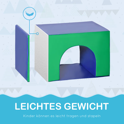 Soft Blocks 7-Piece Set Foam Building Blocks Giant Building Blocks Building Toy Foam Blocks for 1-3 Year Old Kids Faux Leather EPE